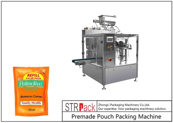 Stand-up Çanta Yemeklik Yağ Torbası Paketleme Makinesi Otomatik 6 Çalışma İstasyonu 50 Torba / Dakikaya Kadar